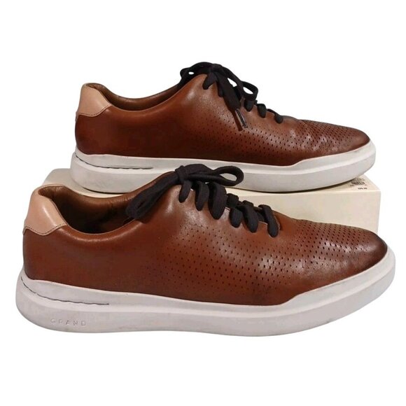Cole Haan Mens Grandpro Laser Cut Sneaker Size 11.5 M Tan Leather Casual Shoe main image 8
